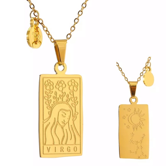 ๐18K gold plated zodiac square pendant necklace - Picture 13 of 14